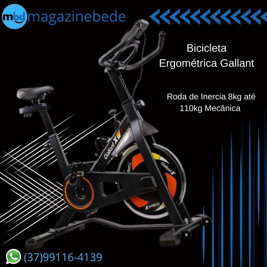 Bicicleta Ergométrica Gallant Elite X Spinning Roda de Inércia 8kg